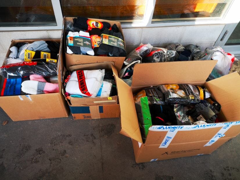857 pairs of sock donated