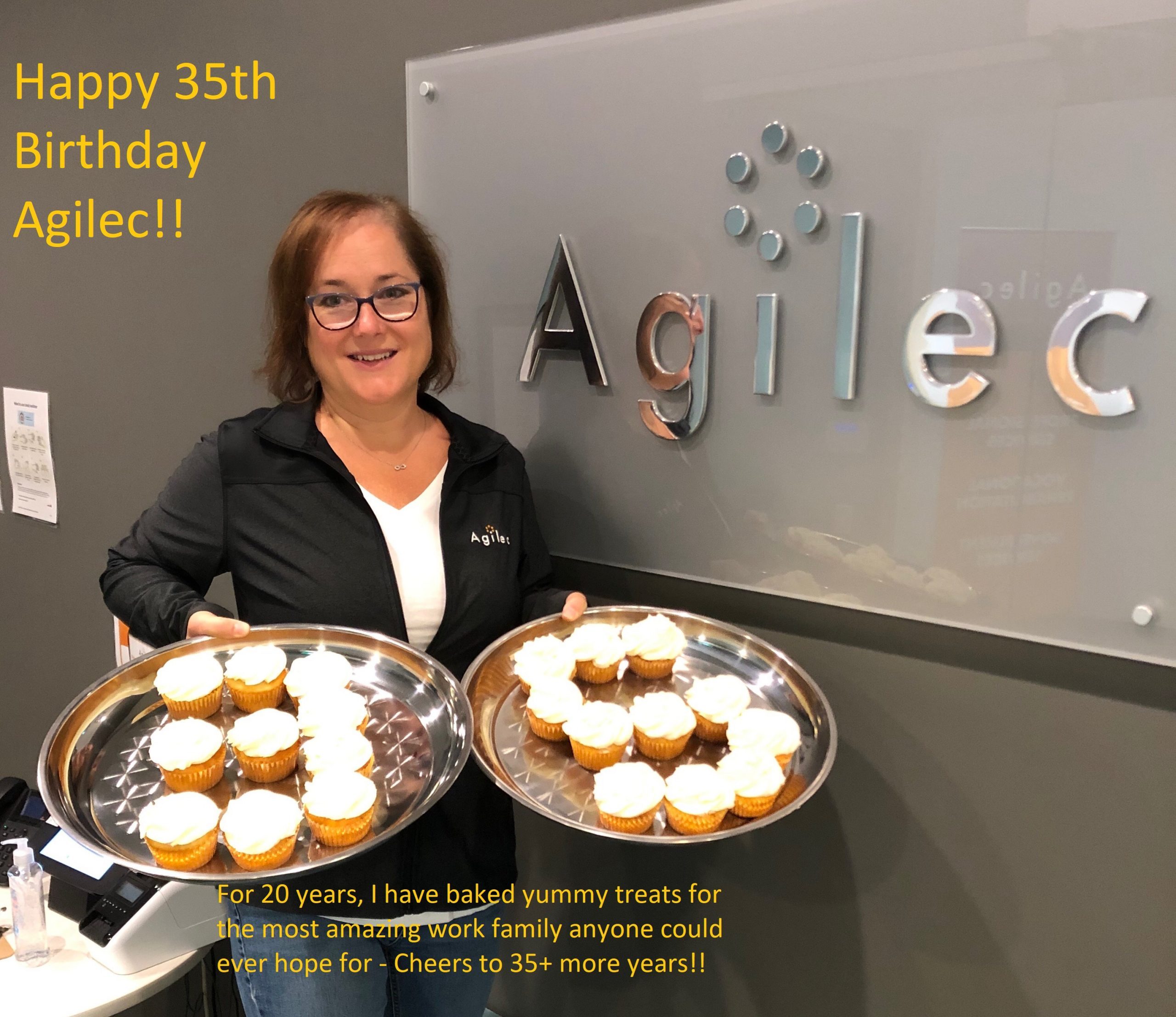 Adrianne Haight wishing Agilec a happy 35th anniversary