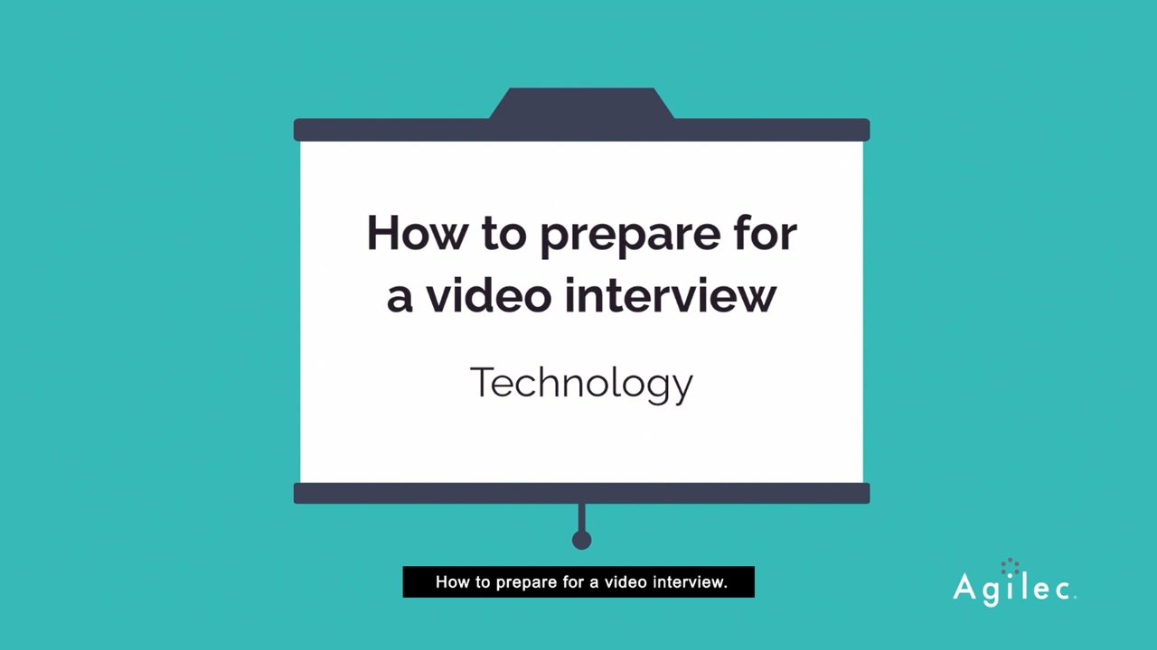 How to Prepare for a Video Interview - Technology on a pulldown projector screen