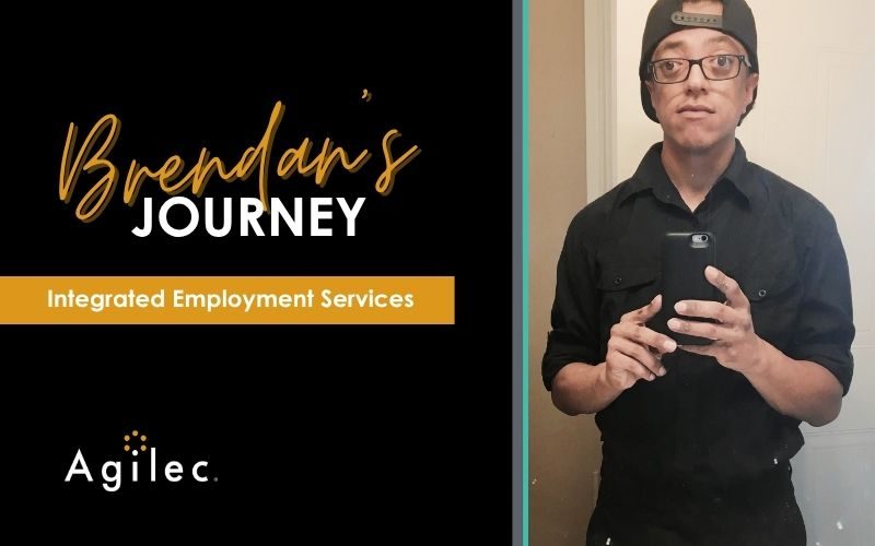 Text on graphic: Brendan's Journey - Integrated Employment Services
